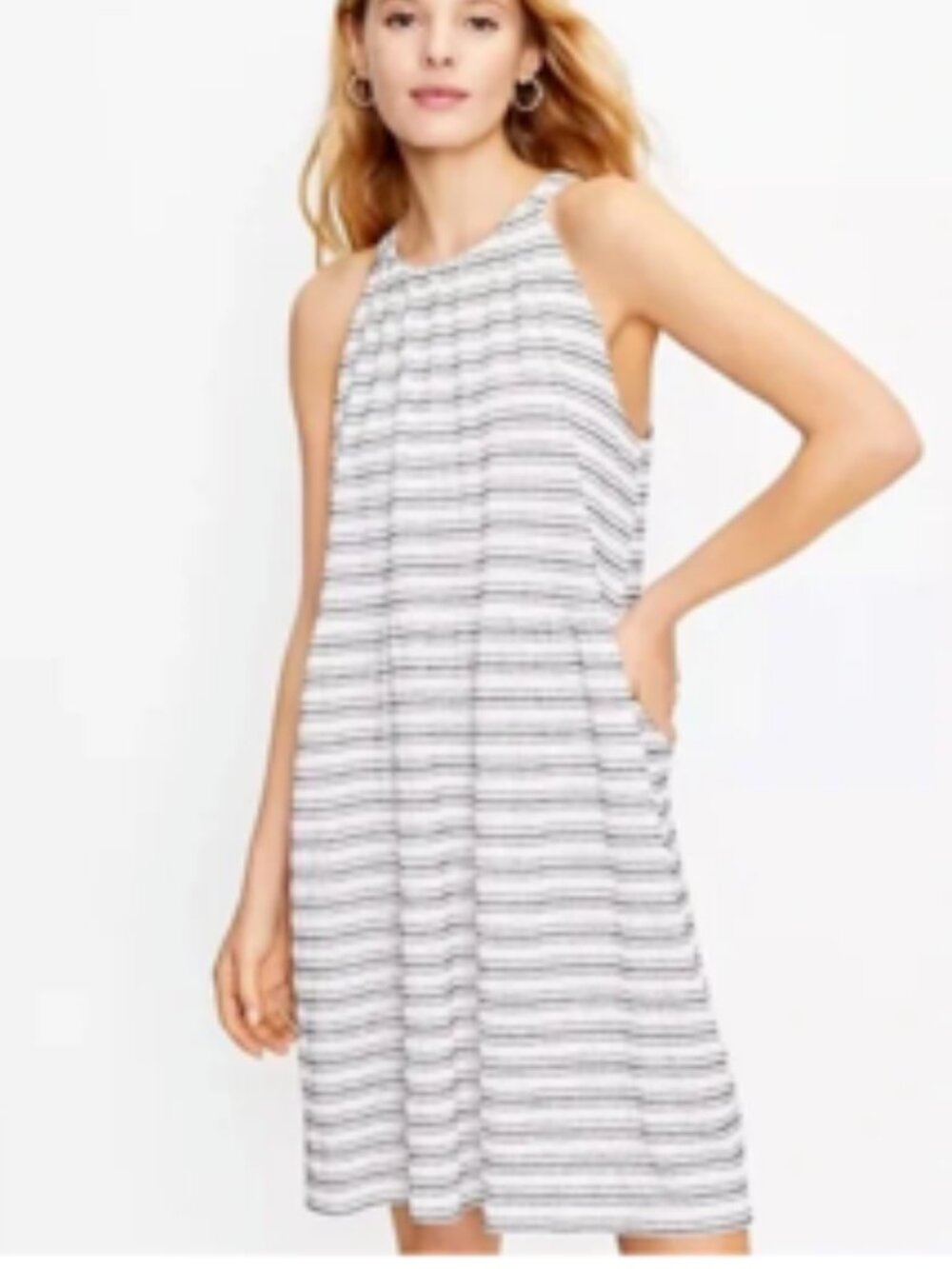 Loft Dobby halter swing dress | Large